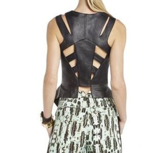 BCBG leather vest